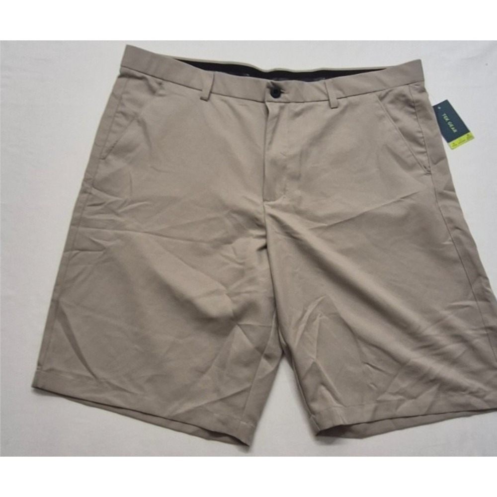 NWK Tek Gear men's‎ khaki chino shorts flat front sz. 40 outdoor hiking pockets - Picture 2 of 13